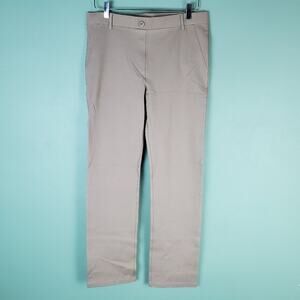 Betabrand Tan Pull On Straight Leg Classic Dress Yoga Pants Size Large Petite